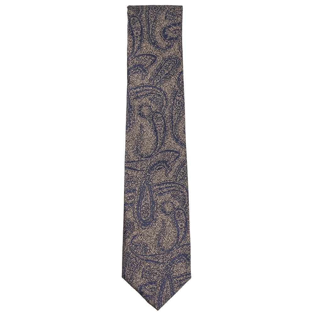 8pcs Brown Navy Paisley Polyester Neckties Set Complete with Bowtie Pocket Square Flower Lapel Metal Pin Cufflink Tie Bar