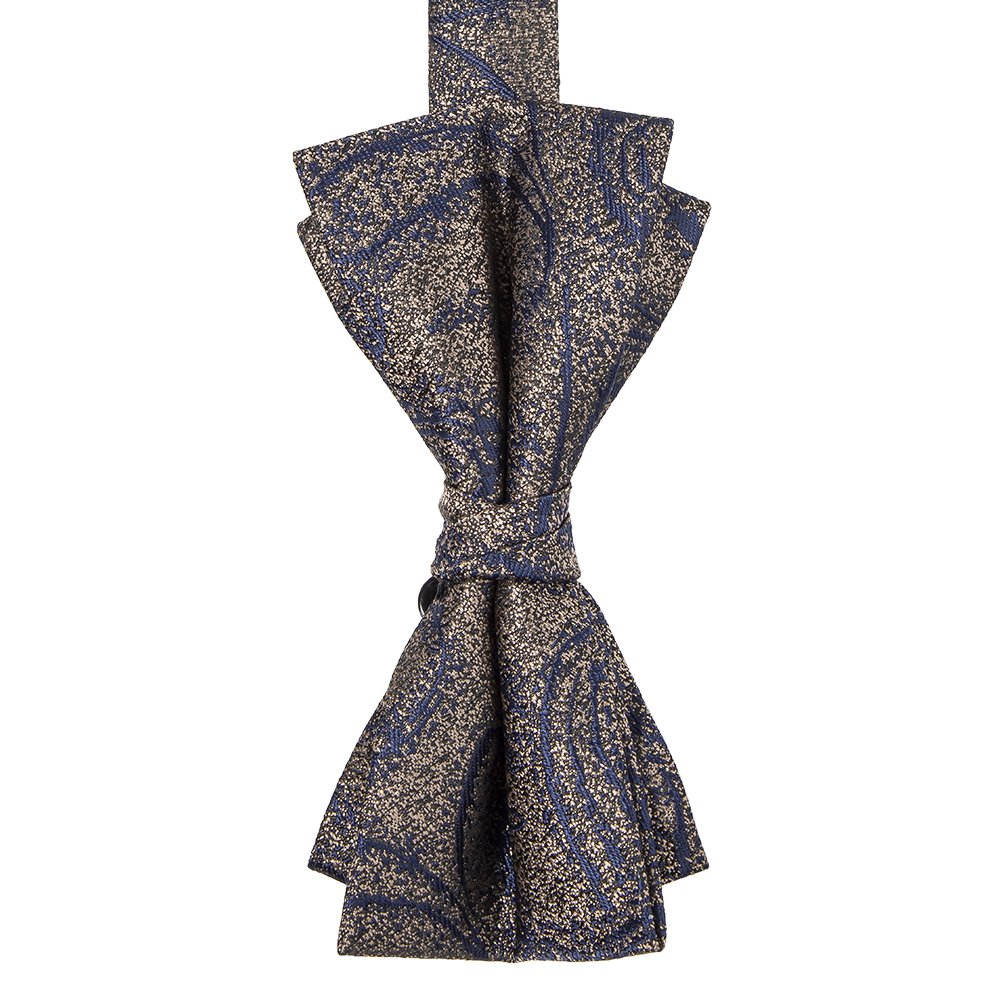 8pcs Brown Navy Paisley Polyester Neckties Set Complete with Bowtie Pocket Square Flower Lapel Metal Pin Cufflink Tie Bar