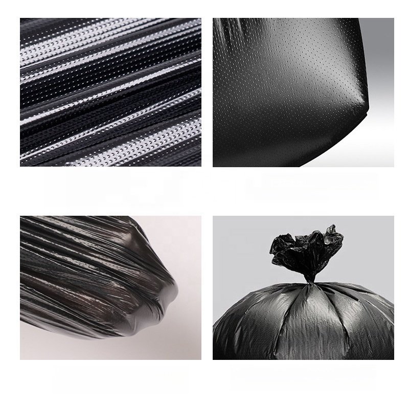 Custom Plastic Pe 55-60 Gallon Contractor Rubbish Trash Bags cross tie 3.0 Mil, Large Black Cross Tie Heavy Duty Garbage Bags