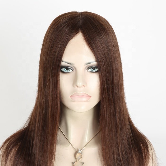 China hair factory high quality european virgin hair silk top glueless wigs human hair no glue lace front