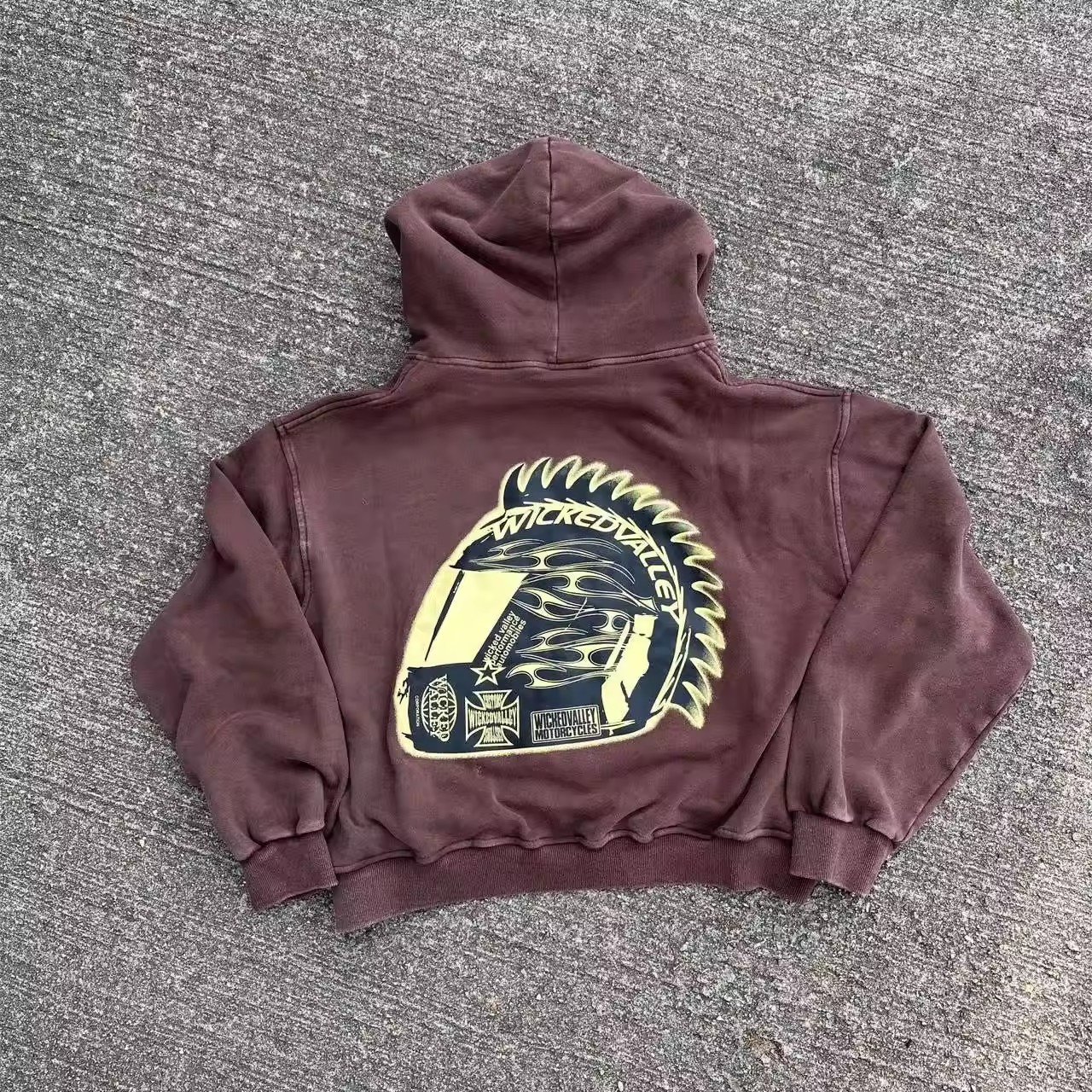 Custom High Quality Heavyweight Boxy Vintage Streetwear Distressed Zip Up Cropped Acid Washed Screen Printing zipper Hoodie Men