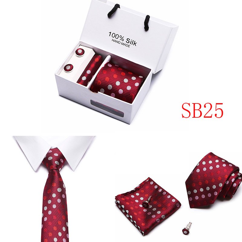 Wedding Party Neckties & Handkerchief Tie 3Pcs Set