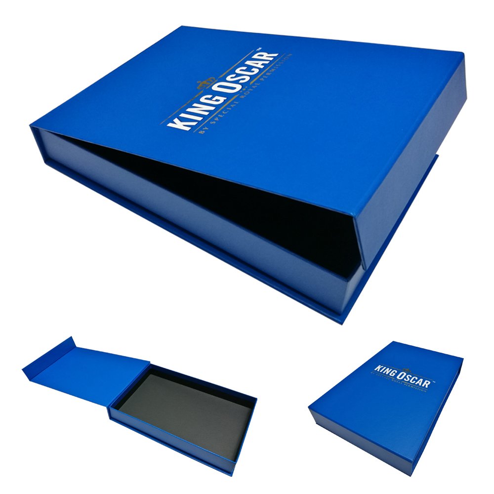 High quality packaging factory customize large blue matte gift boxes
