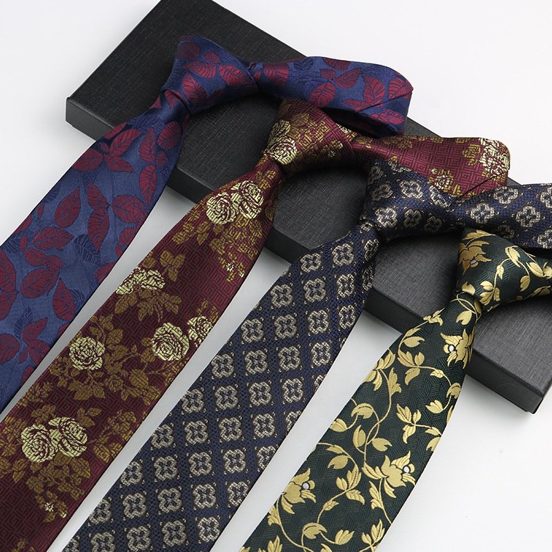 New design 42 kinds of flower patterns stock microfiber necktie woven jacquard mens tie men's polyester official floral ties