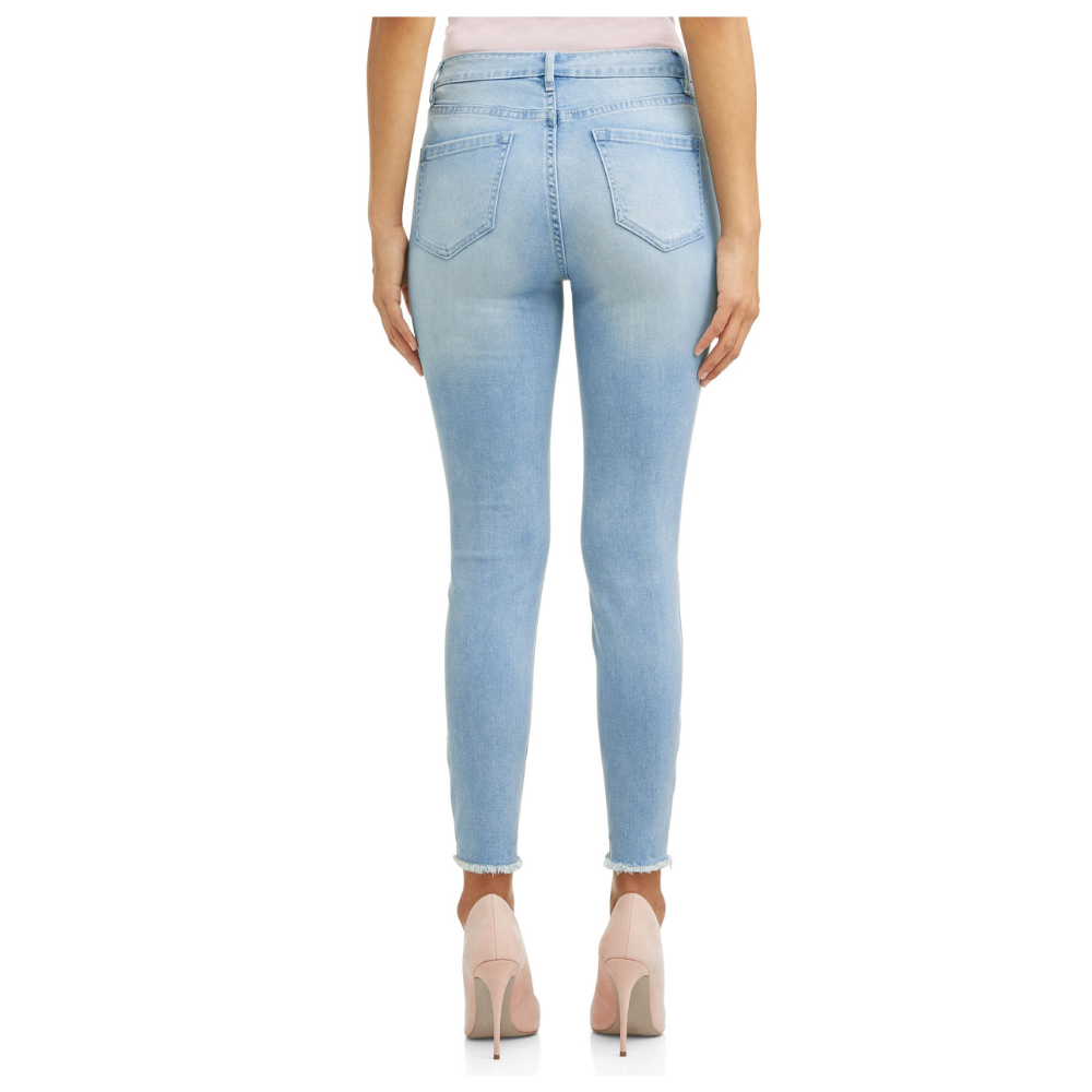 Casual Cool 2024 Premium Quality Custom Stretchy High Waist Distressed Women's Skinny Denim Jeans Low Cost Made From Bangladesh