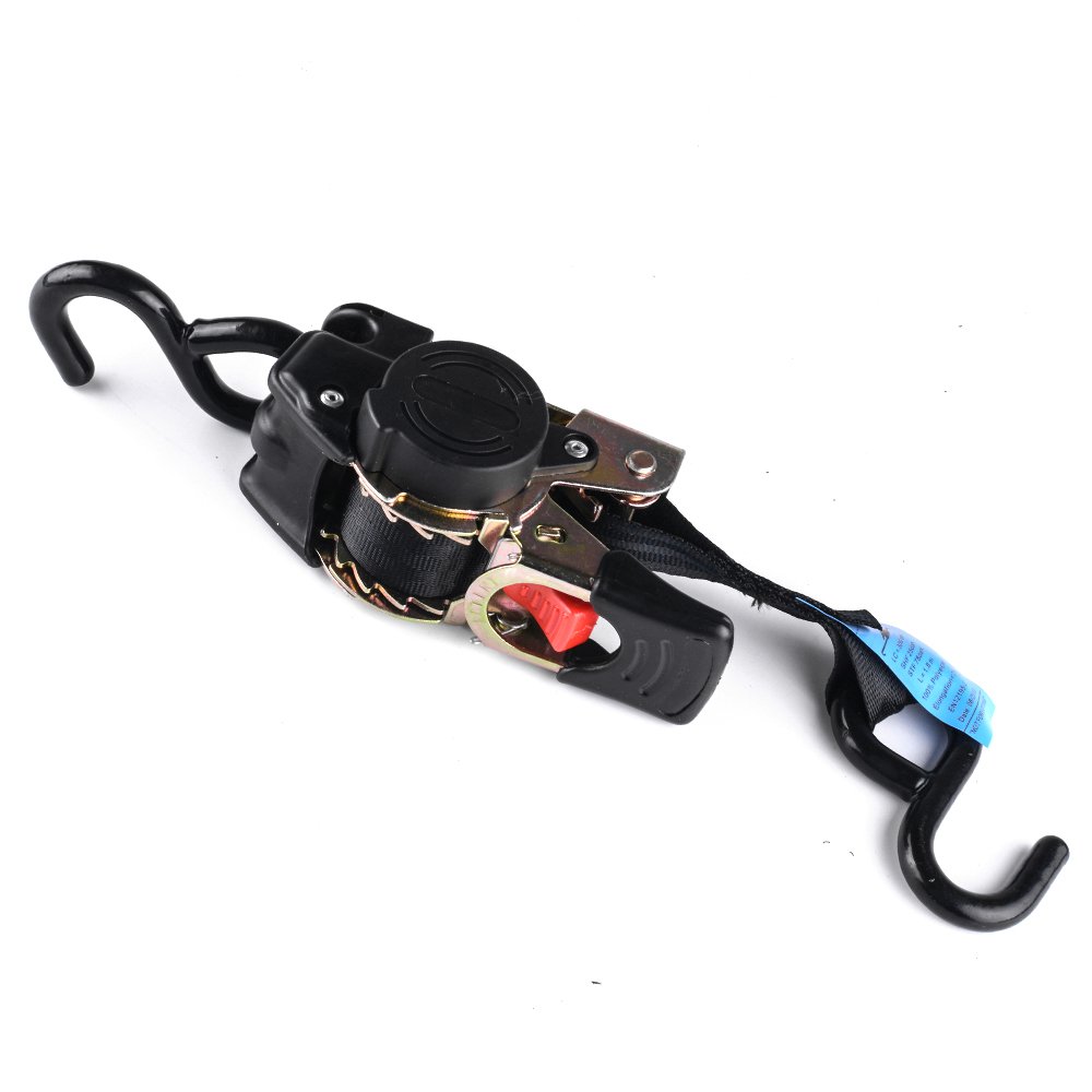 Auto Retractable Ratchet Tie down Straps with Hooks for Motorcycle ATV & Auto Trailers Cargo Accessories