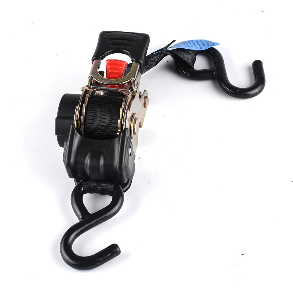 Auto Retractable Ratchet Tie down Straps with Hooks for Motorcycle ATV & Auto Trailers Cargo Accessories