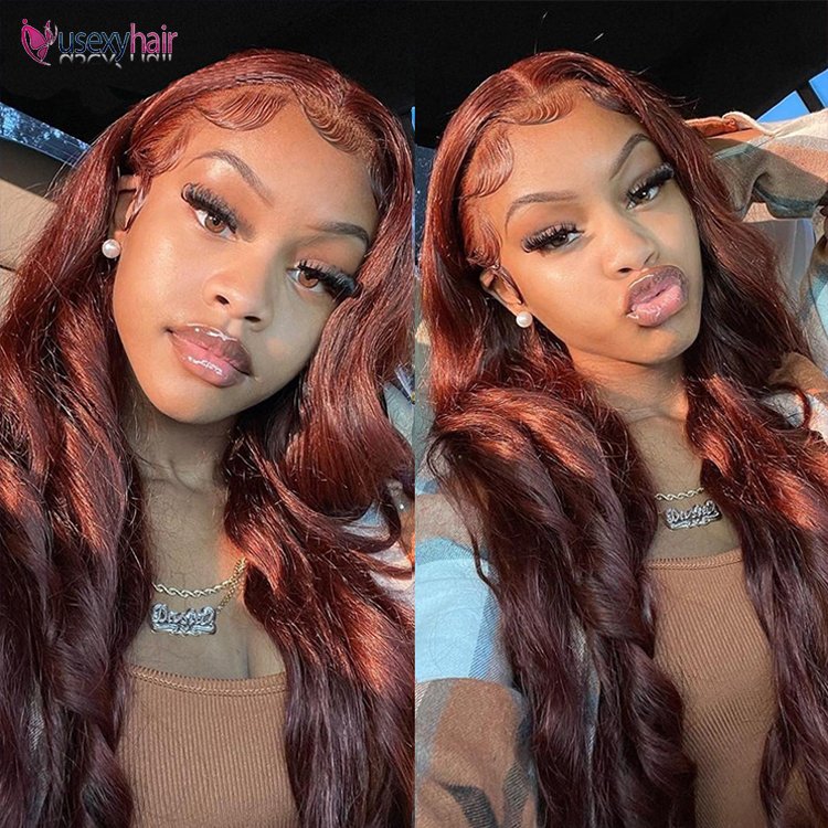 40Inch Vietnamese Chocolate Brown 100% Virgin Lace Front Wig Human Hair Loose Body Wave Brazilian HD Transparent Lace Wig Vendor