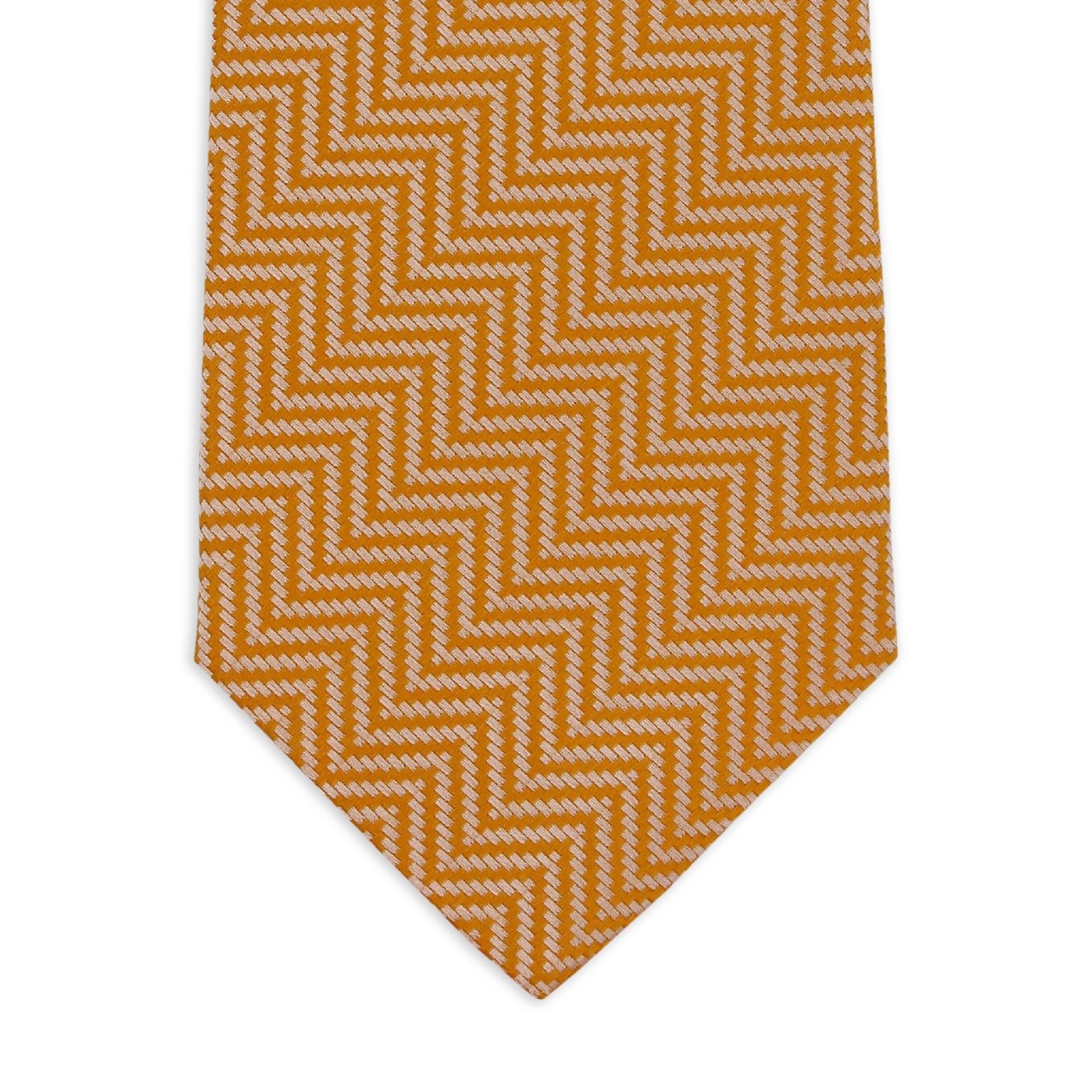 Premium Italian Seven-Fold Silk Ties - 148 cm Jacquard Milano Orange - Add a Touch of Luxury to Your Outfit