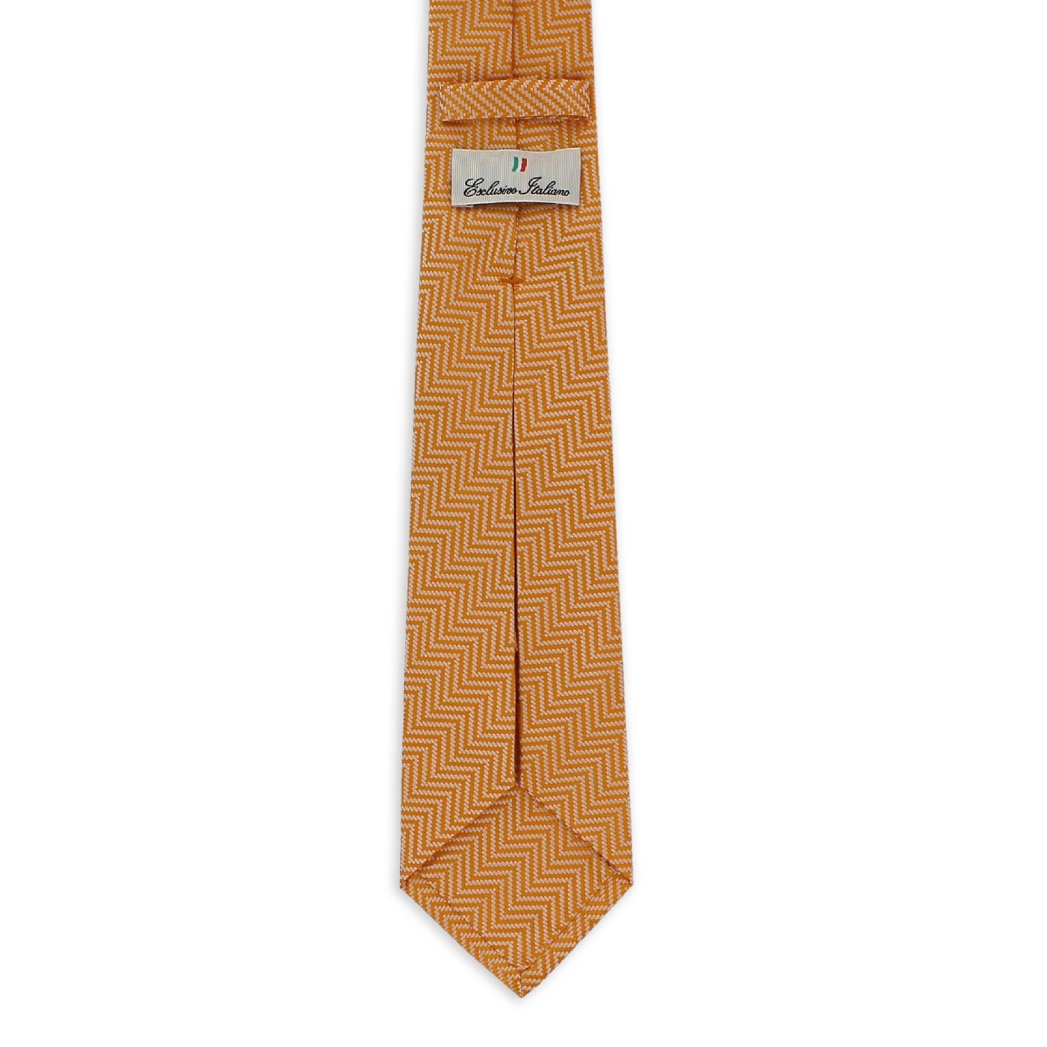 Premium Italian Seven-Fold Silk Ties - 148 cm Jacquard Milano Orange - Add a Touch of Luxury to Your Outfit