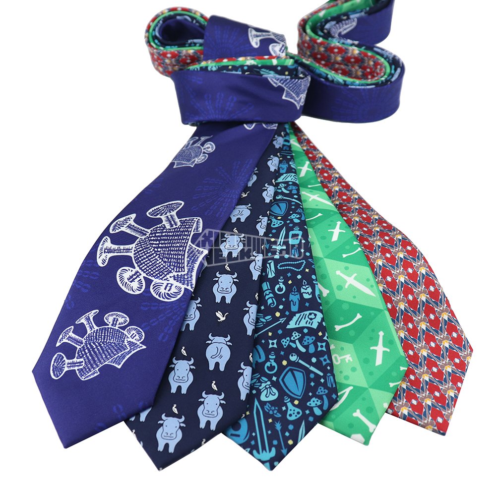 Personalised Cartoon Cup Pattern16Mm Silk Twill Necktie With Custom Logo Personalized Mens Printed Silk Ties
