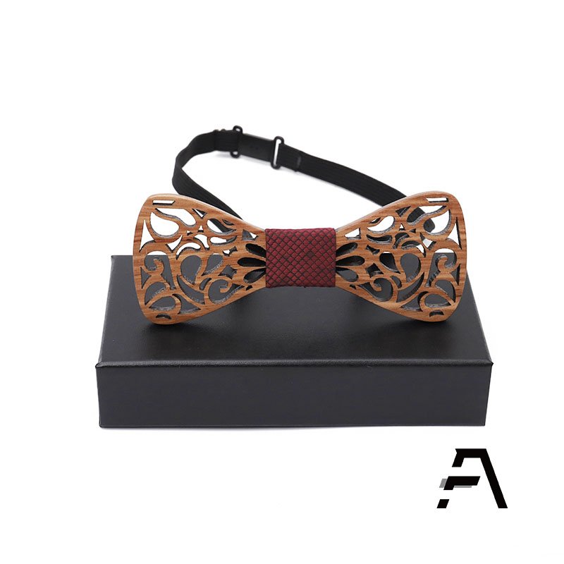 Classic Hollow Mens Wooden Bow Tie