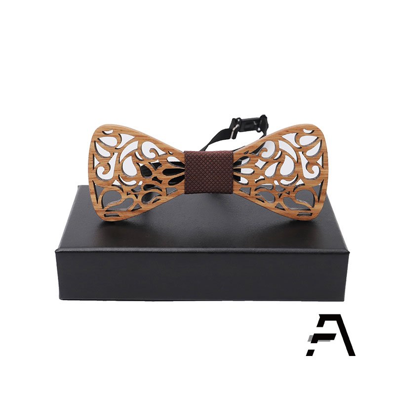 Classic Hollow Mens Wooden Bow Tie