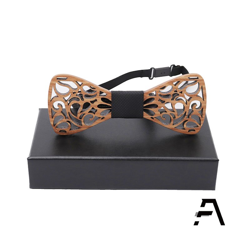 Classic Hollow Mens Wooden Bow Tie