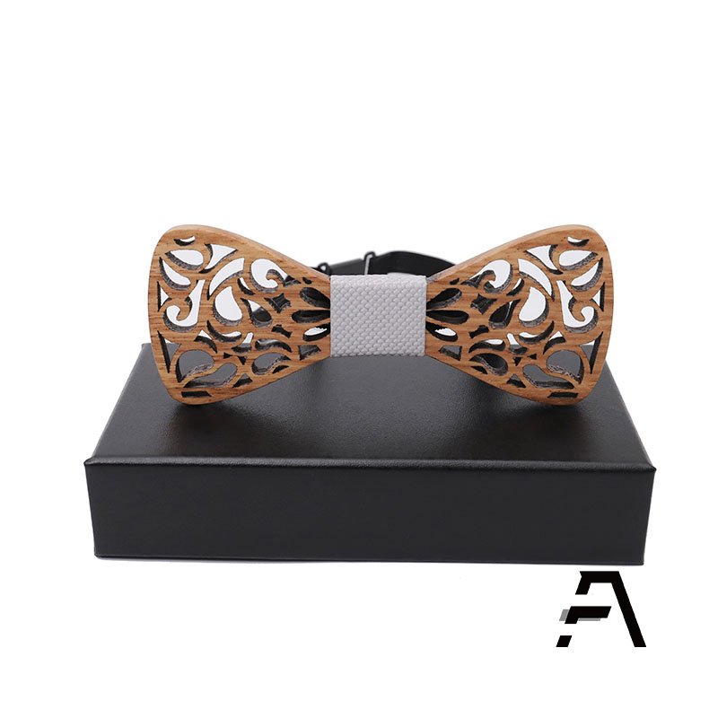 Classic Hollow Mens Wooden Bow Tie