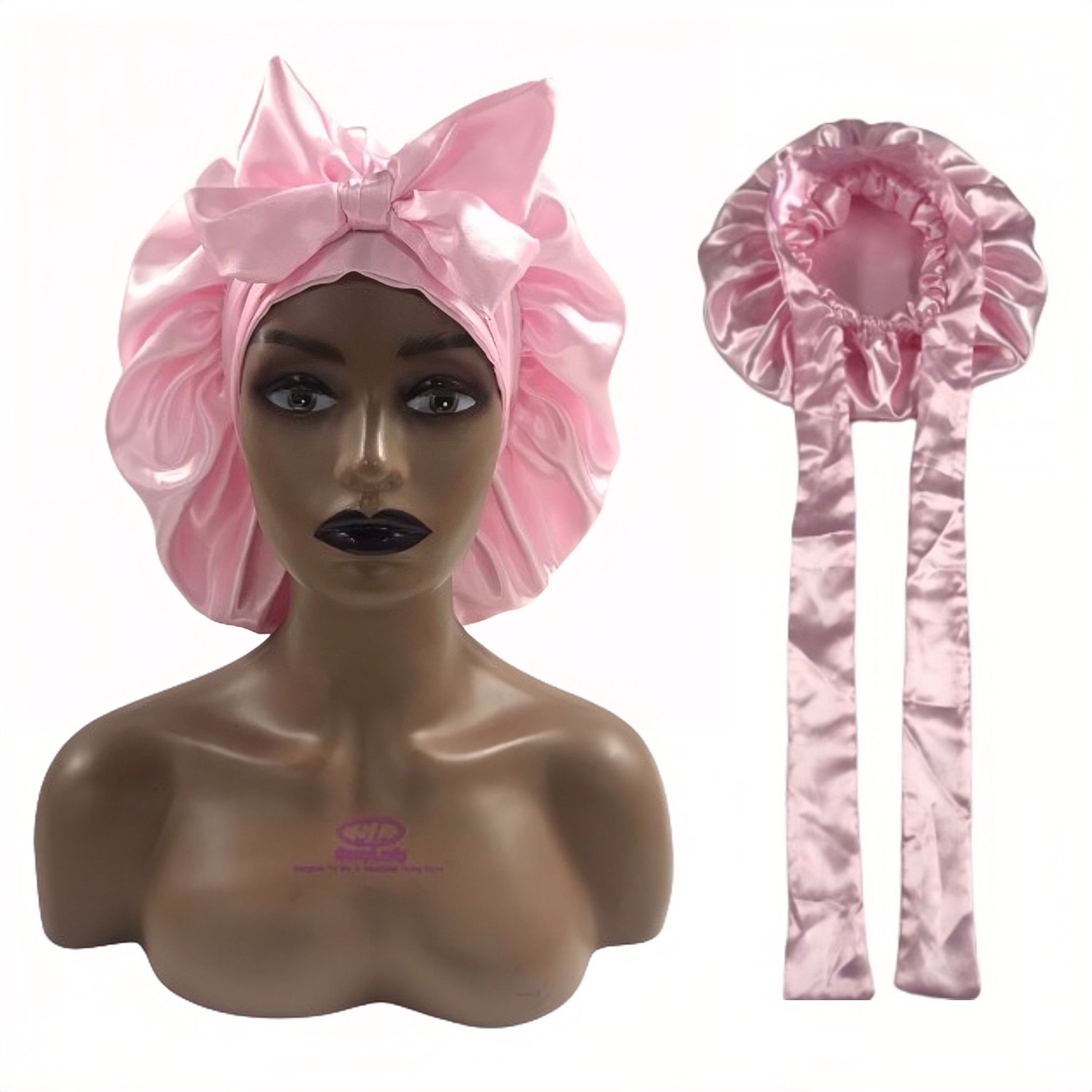 hot sale reversible bonnets satin sleeping long tie hair bonnets for women soft silk bonnets designer