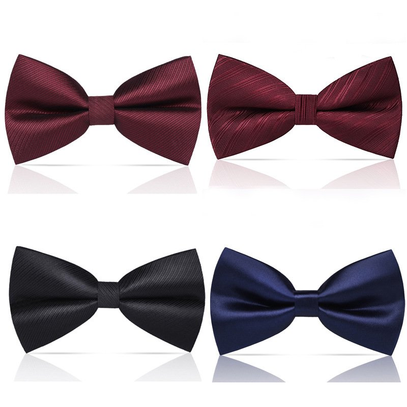 Trend Tie Men's Wedding Groom Groomsman Korean Suit Wine Red Men's Bow Tie