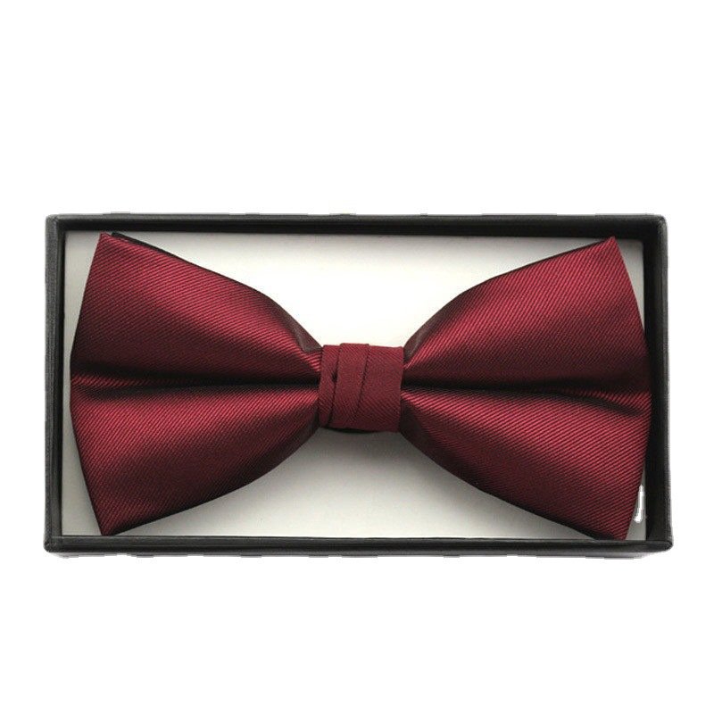 Trend Tie Men's Wedding Groom Groomsman Korean Suit Wine Red Men's Bow Tie