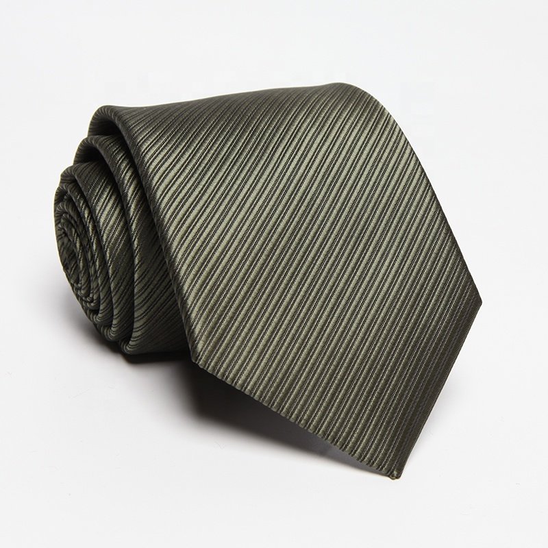 8cm men striped neck ties 2022 silk polyester lime sage green solid tie woven jacquard necktie for man