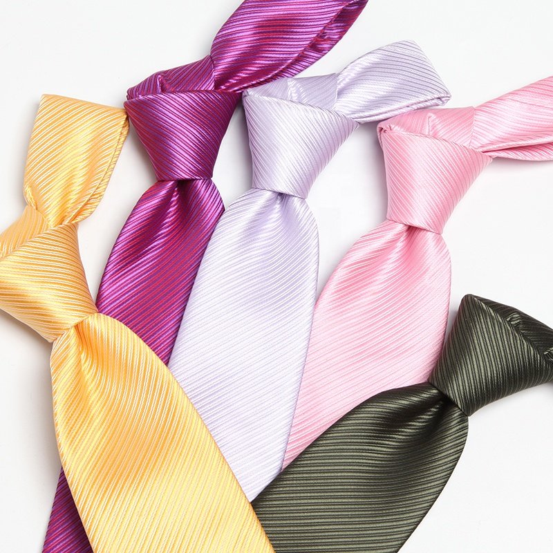 8cm men striped neck ties 2022 silk polyester lime sage green solid tie woven jacquard necktie for man