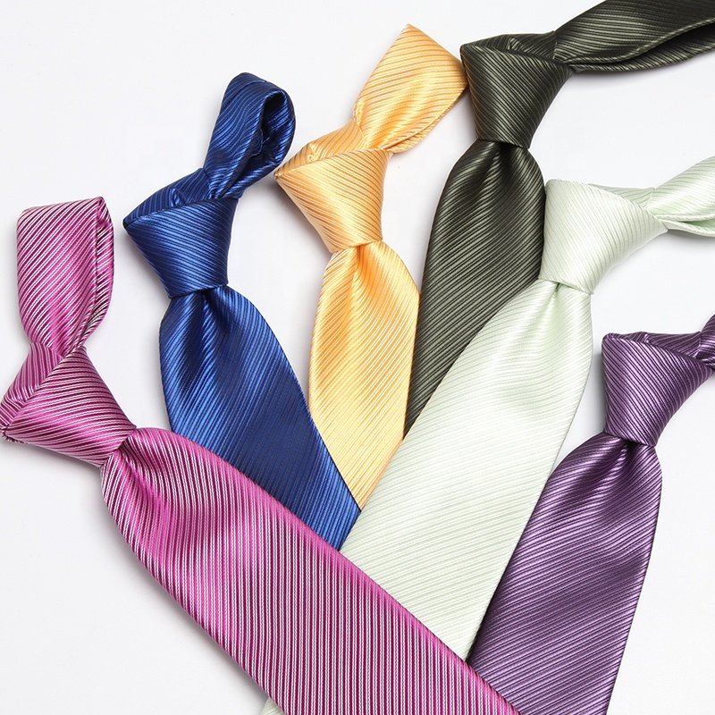 8cm men striped neck ties 2022 silk polyester lime sage green solid tie woven jacquard necktie for man