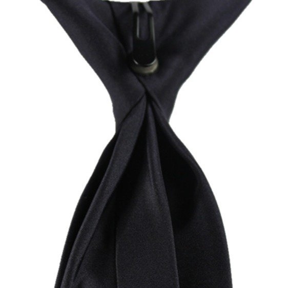 Mens Security Uniform Black Polyester Ties Custom Design Necktie Logo Clip on Tie For Unisex