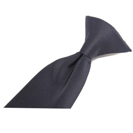 Mens Security Uniform Black Polyester Ties Custom Design Necktie Logo Clip on Tie For Unisex
