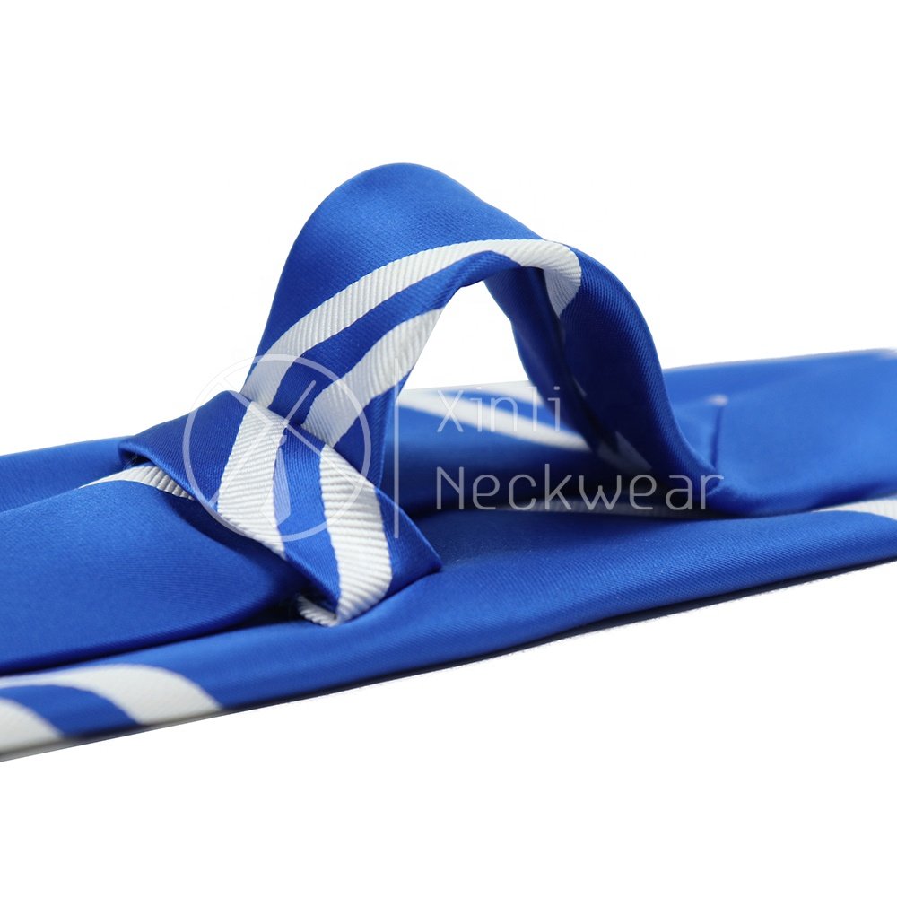 Royal Blue Polyester Satin Jacquard Phi Beta Sigma Fraternity Logo Necktie Formal Stripe Customized Neck Ties