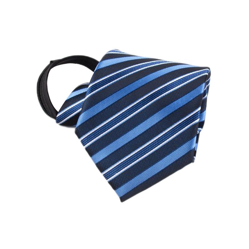 wholesale dot stripe pattern multi color polyester zipper neckties zip neck ties for men