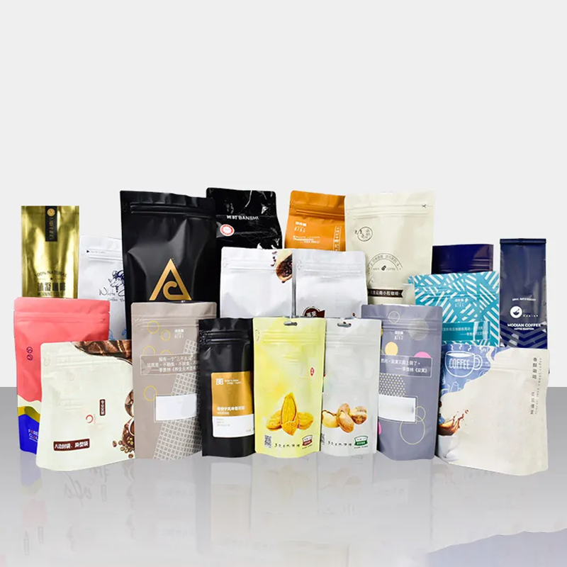 Flat Bottom Coffee Pouch Bags Custom Printed Coffee Beans Packaging Bag with Valve Custom Coffee Aluminum Foil 250G 500G 1kg