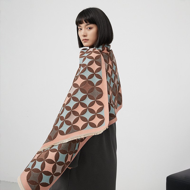 2023 Thick Knitted scarfs for women stylish Print Design Fashion Winter Warm Scarves Lady Neck Tie Bandana cashmere scarf wrap