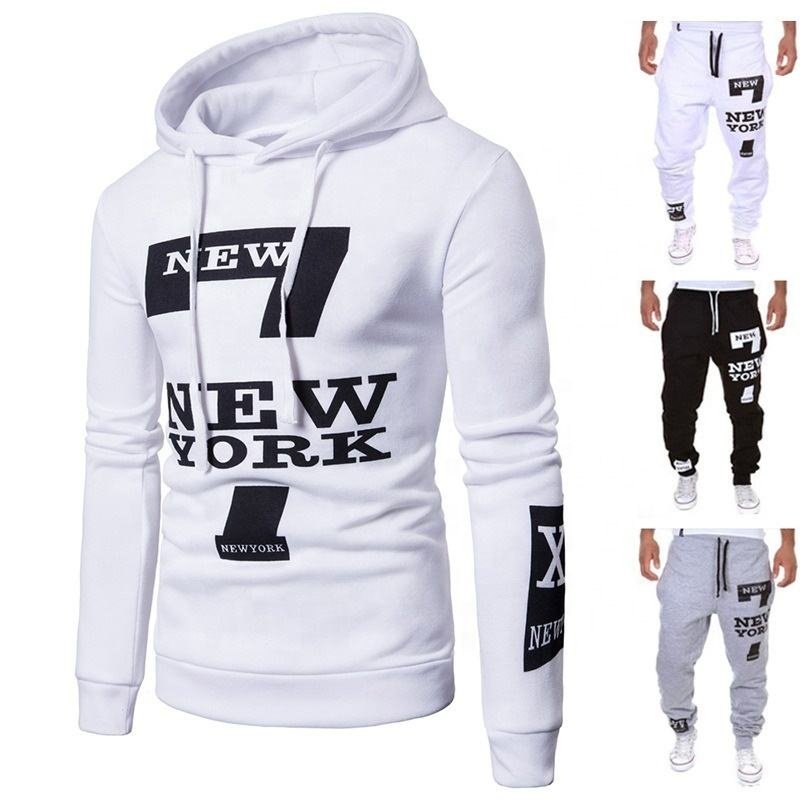 Custom Plus Size Outdoor Sport Men Sportswear Tracksuit Men 2 Piece Set Hoodie Sets Men 2023