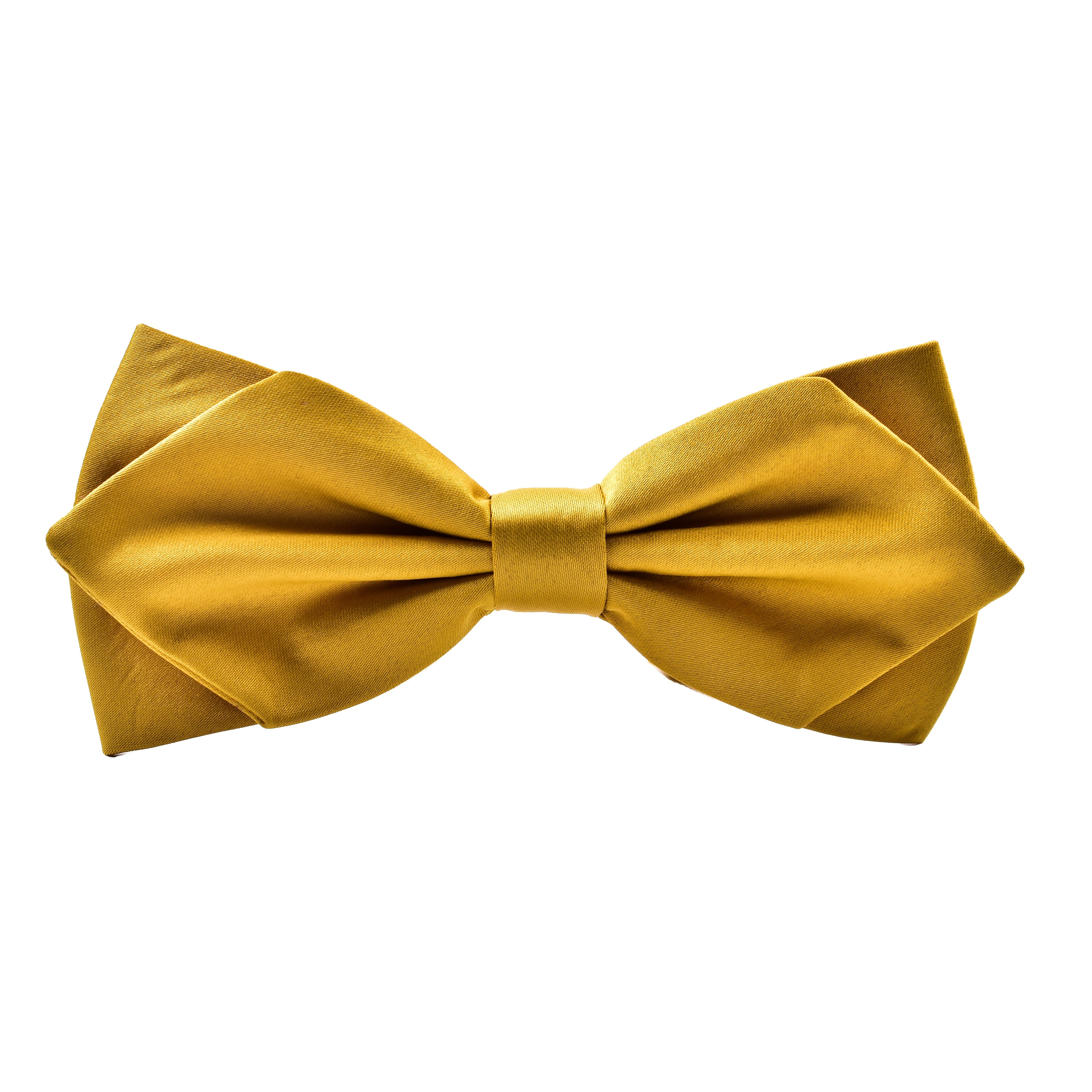 Handmade Men's Double-Layer Solid Yellow Diamond Polyester Bow Tie New Style Adjustable Fashionable Casual Design