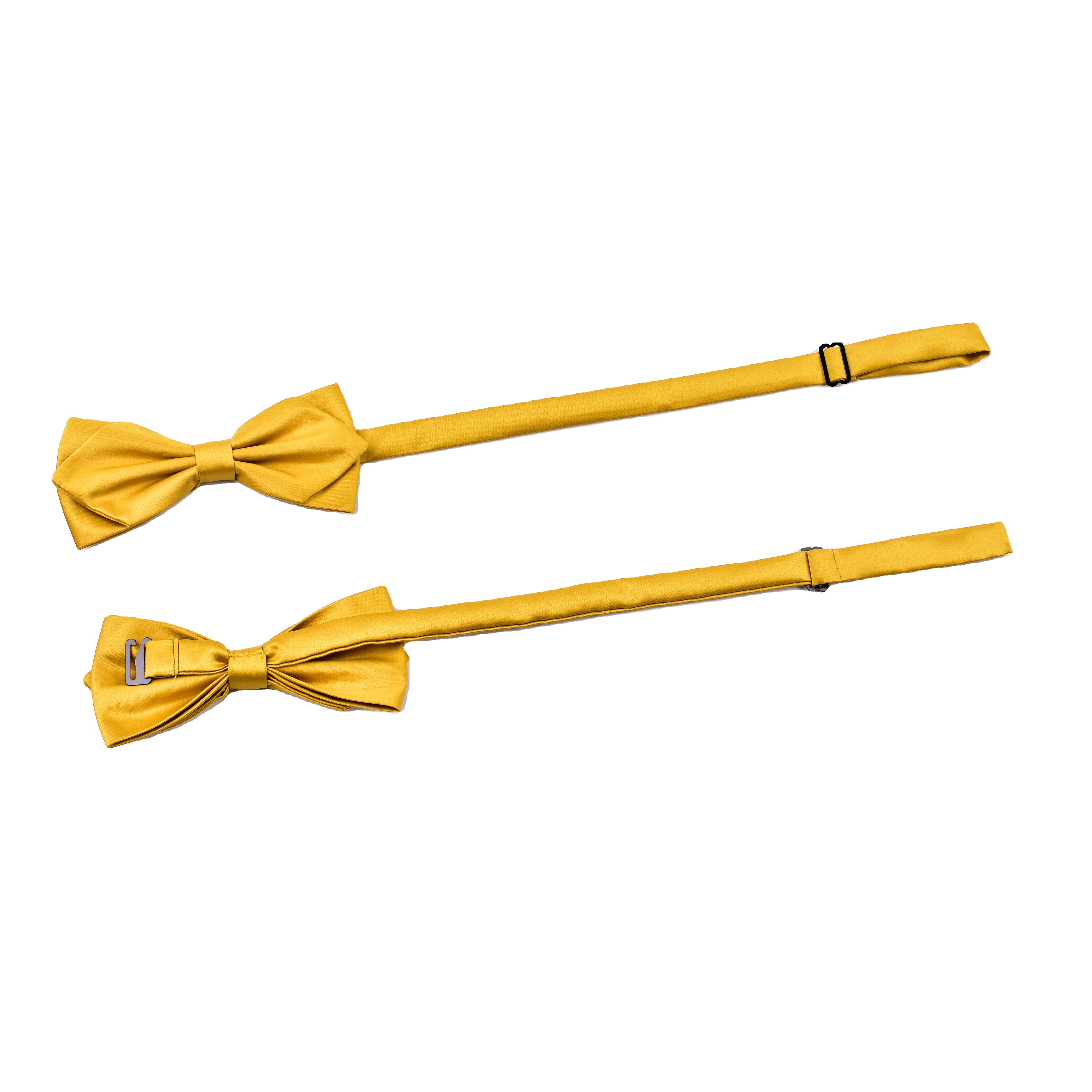 Handmade Men's Double-Layer Solid Yellow Diamond Polyester Bow Tie New Style Adjustable Fashionable Casual Design