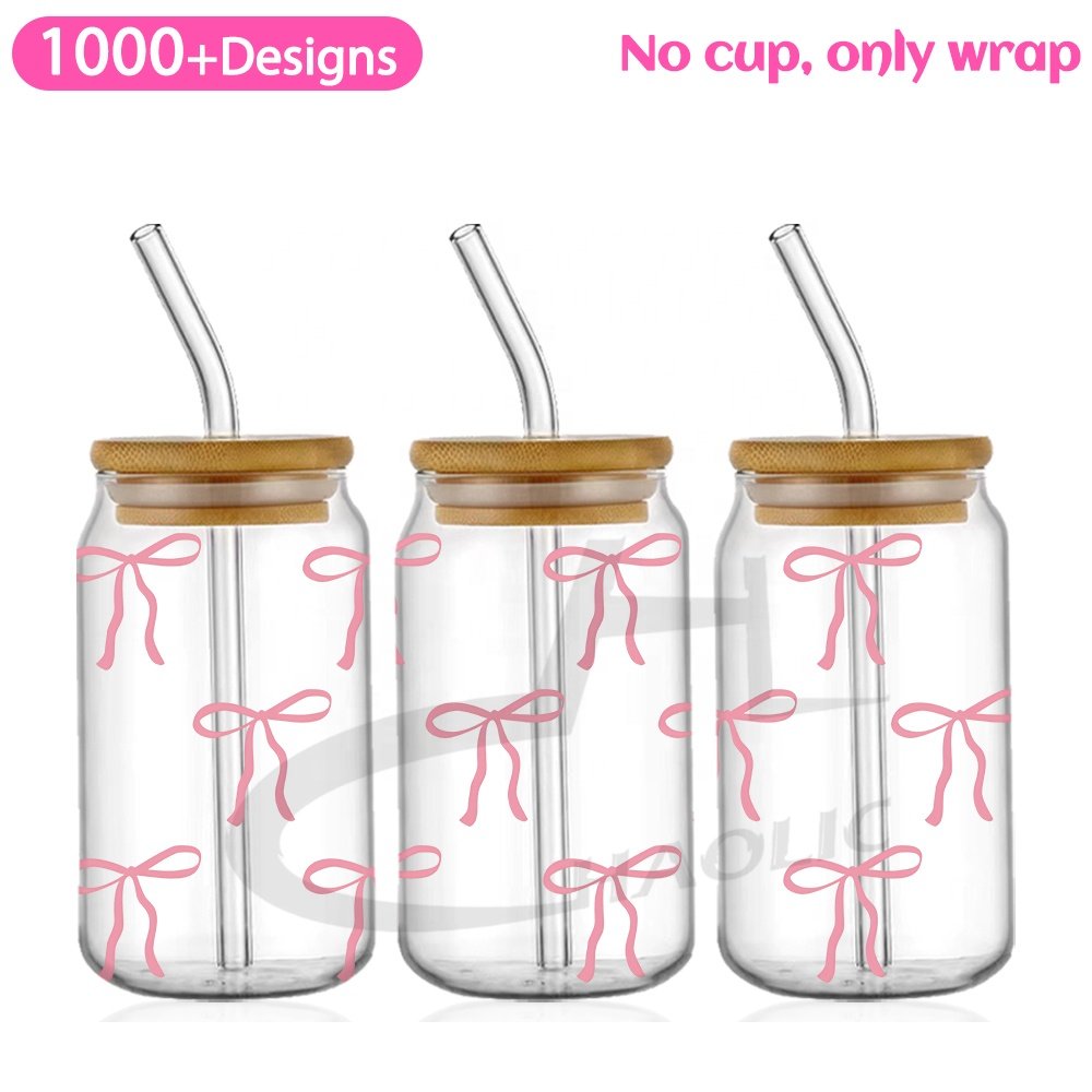 Haolic Factory UV DTF Transfers Printing Custom UVDTF Decals Ready To Ship Waterproof Cups Wraps For Bow Tie