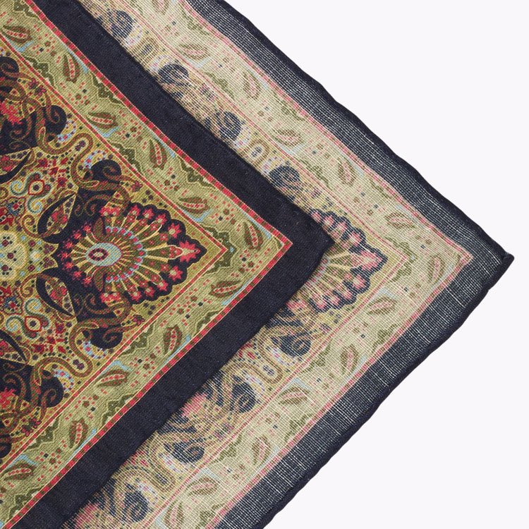 100% Linen Wholesale High Quality Paisley Handkerchief Italian Factory Print Fabric For Mens Custom Hanky