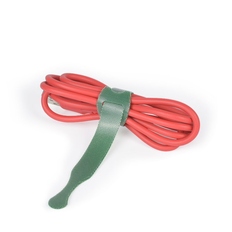 Self locking adjustable double hook and loop 250mm 300mm cable tie tag strap heavy duty charging reusable nylon cable ties