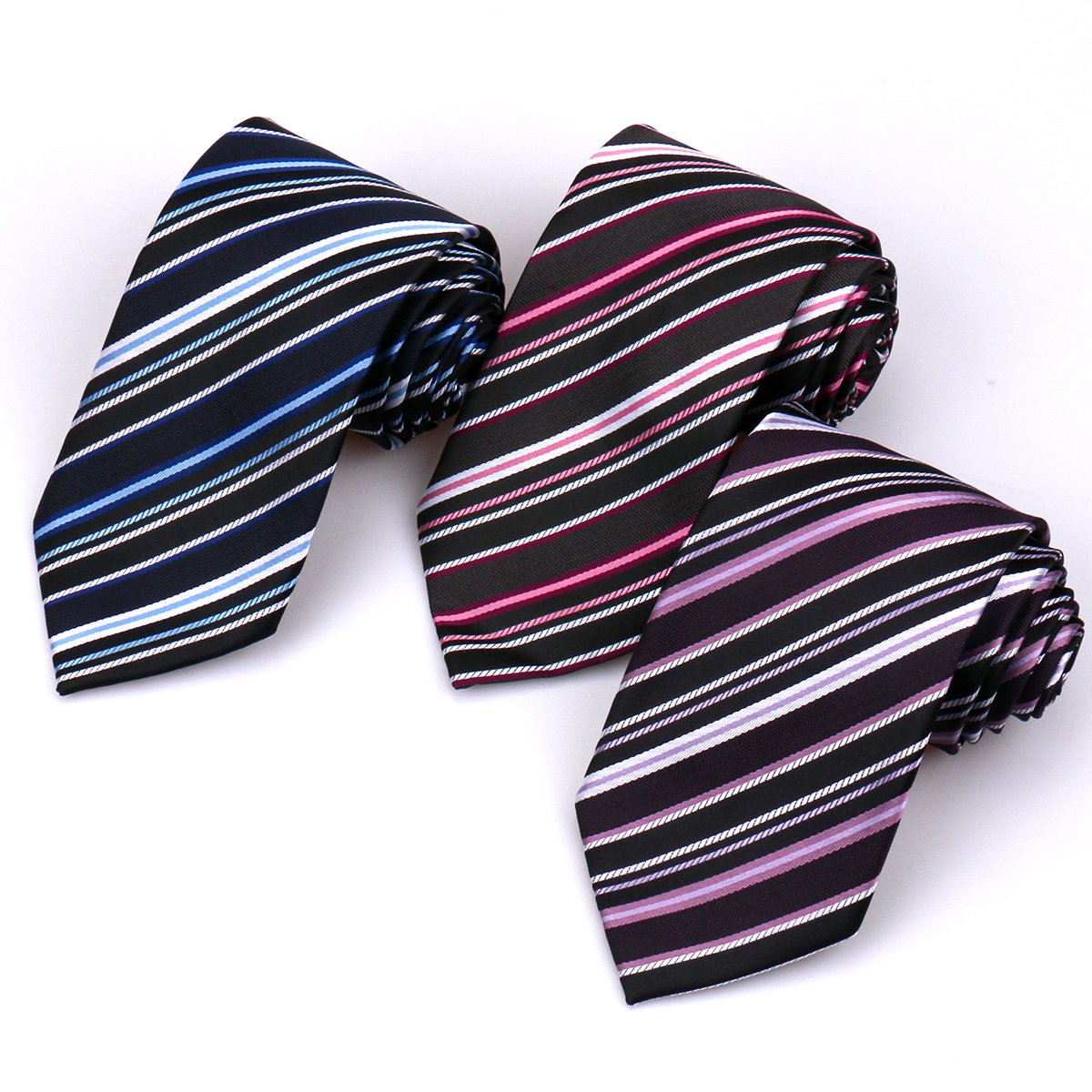 8cm Handmade Red Blue Stripe Tie High Quality Silk Red Stripe Neckties For Men Polyester Cheap Ties For Man
