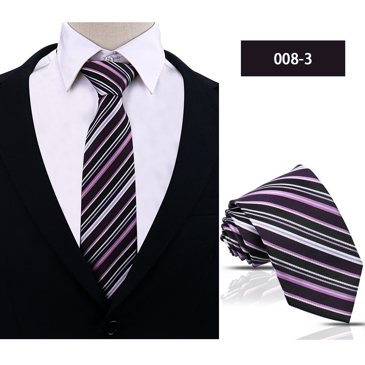 8cm Handmade Red Blue Stripe Tie High Quality Silk Red Stripe Neckties For Men Polyester Cheap Ties For Man