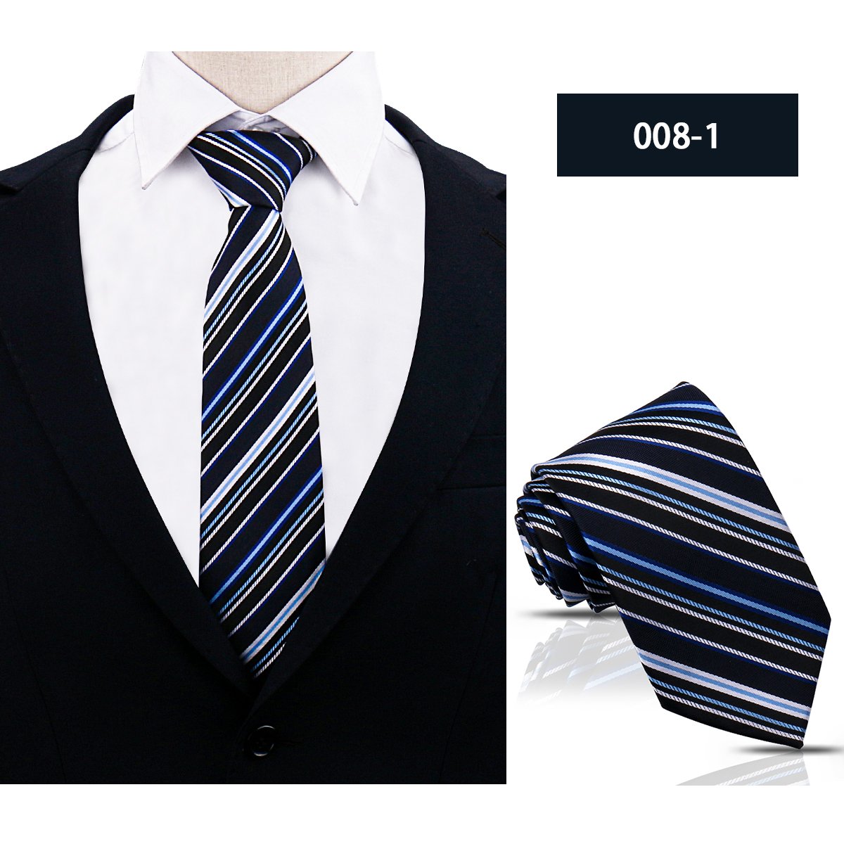 8cm Handmade Red Blue Stripe Tie High Quality Silk Red Stripe Neckties For Men Polyester Cheap Ties For Man