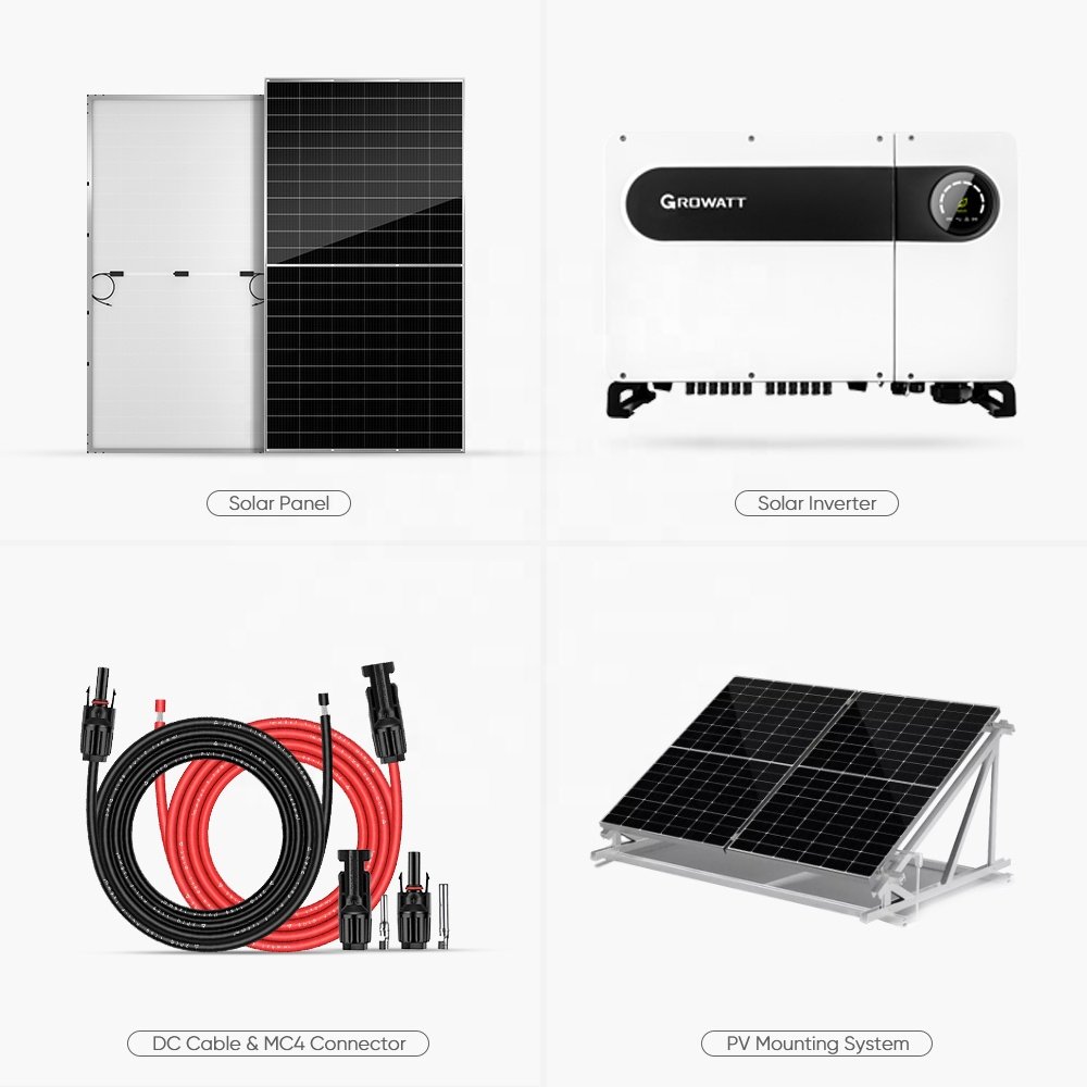 Growatt On Grid Commercial Solar System 50KW 80KW 100KW 110KW 120KW Solar Power System