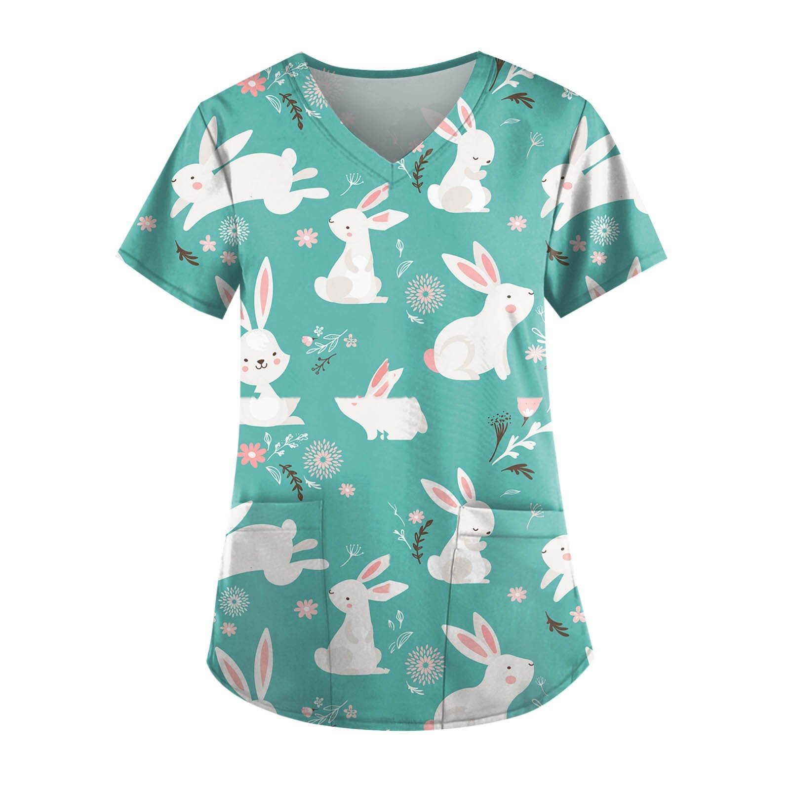 plus size new style fashion tie-dyed printing medical hospital Nursing uniforms scrub top