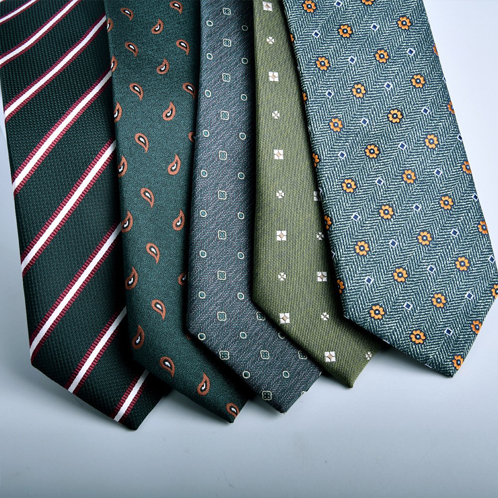 2024 New design fashion 7.5cm pattern jacquard polyester mens neck tie for suit accessories wedding