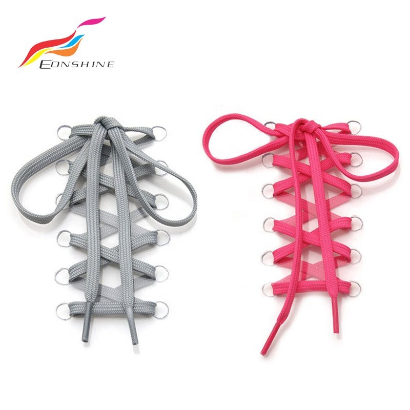 Classical Tie Thin Double Layer Hollow White Black 6mm Flat Shoelaces for Sneakers