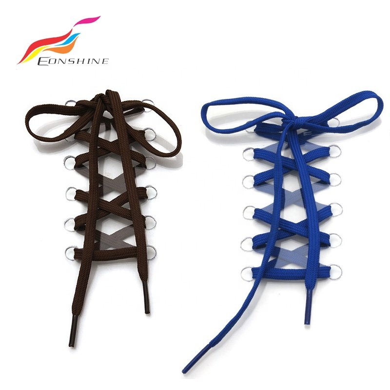 Classical Tie Thin Double Layer Hollow White Black 6mm Flat Shoelaces for Sneakers