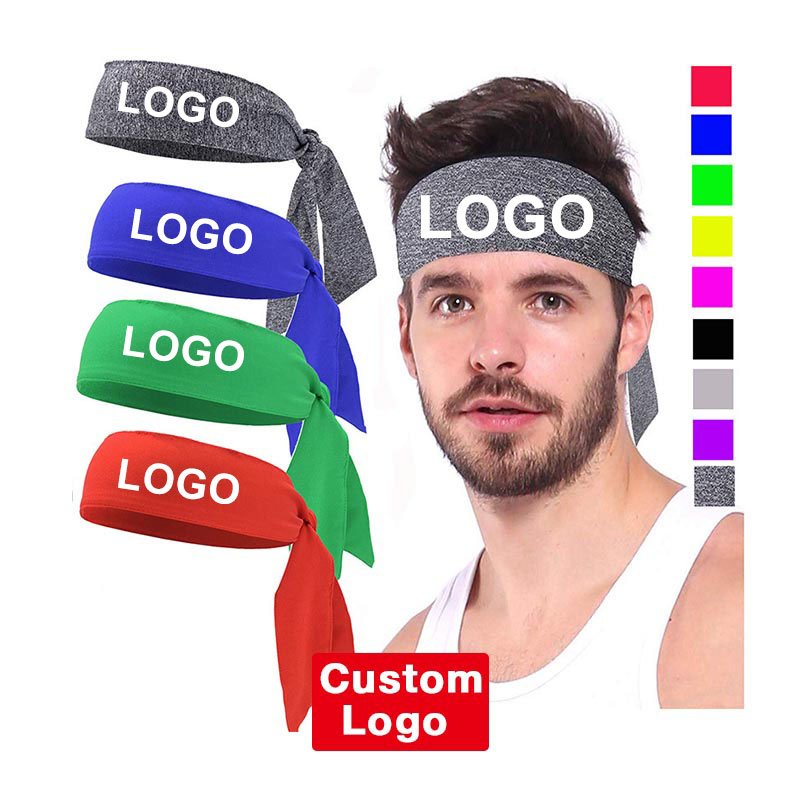 2024 Fast Shipping Private Label Custom Men Silk Satin Work Out Sport High Elastic Soft Headbands Wrap