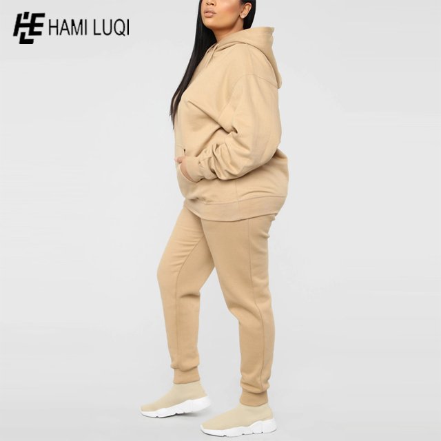 Wholesale Crop Top Jogger Fleece Two Piece hoodies Pants Set Sweatpants And Hoodie women 2 piece set