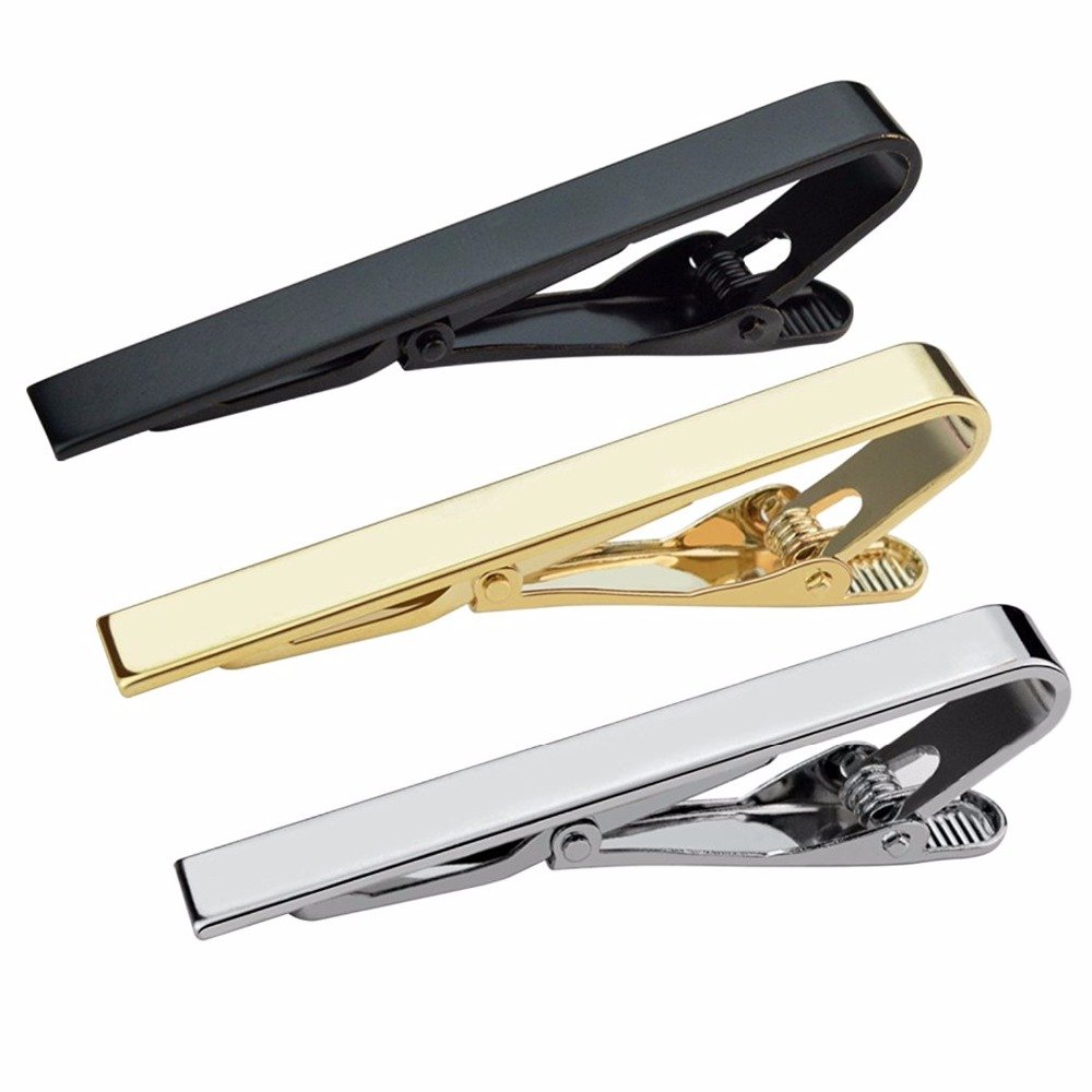 Custom cufflinks suit accessories wholesale tie pin business gift blank pattern engravable classic silver tie clip for men