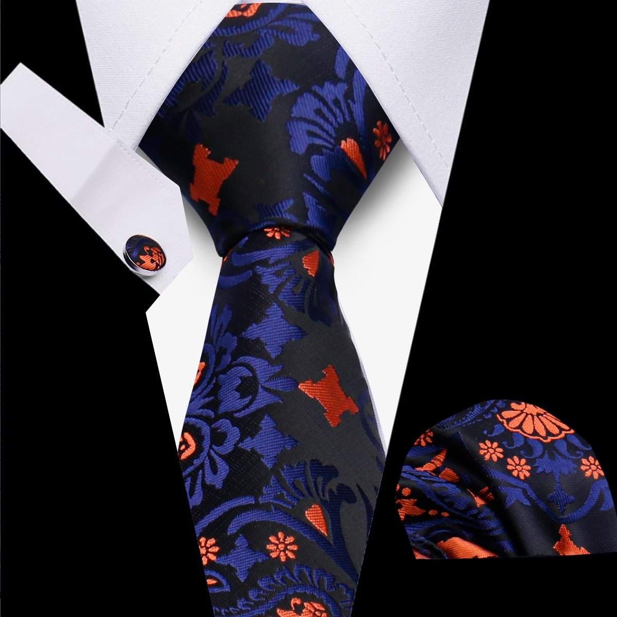 Wholesale Handmade Silk Polyester Woven Men's Ties Hankies Set With Cufflinks Business White Pink Necktie Set For Men