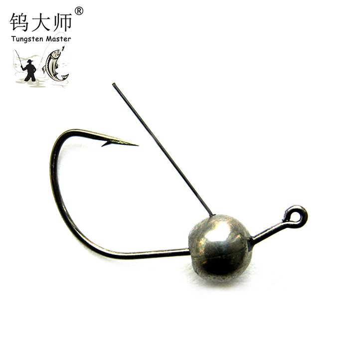 China wholesale round football jig head, Jig fishing hooks with hand tie keeper Tungsten football jig heads